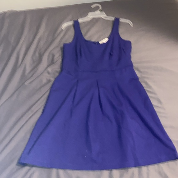 Loft Dark Purple Sleeveless Empire-Waist Pleated Mid-Length Dress sz 4 - Picture 2 of 16